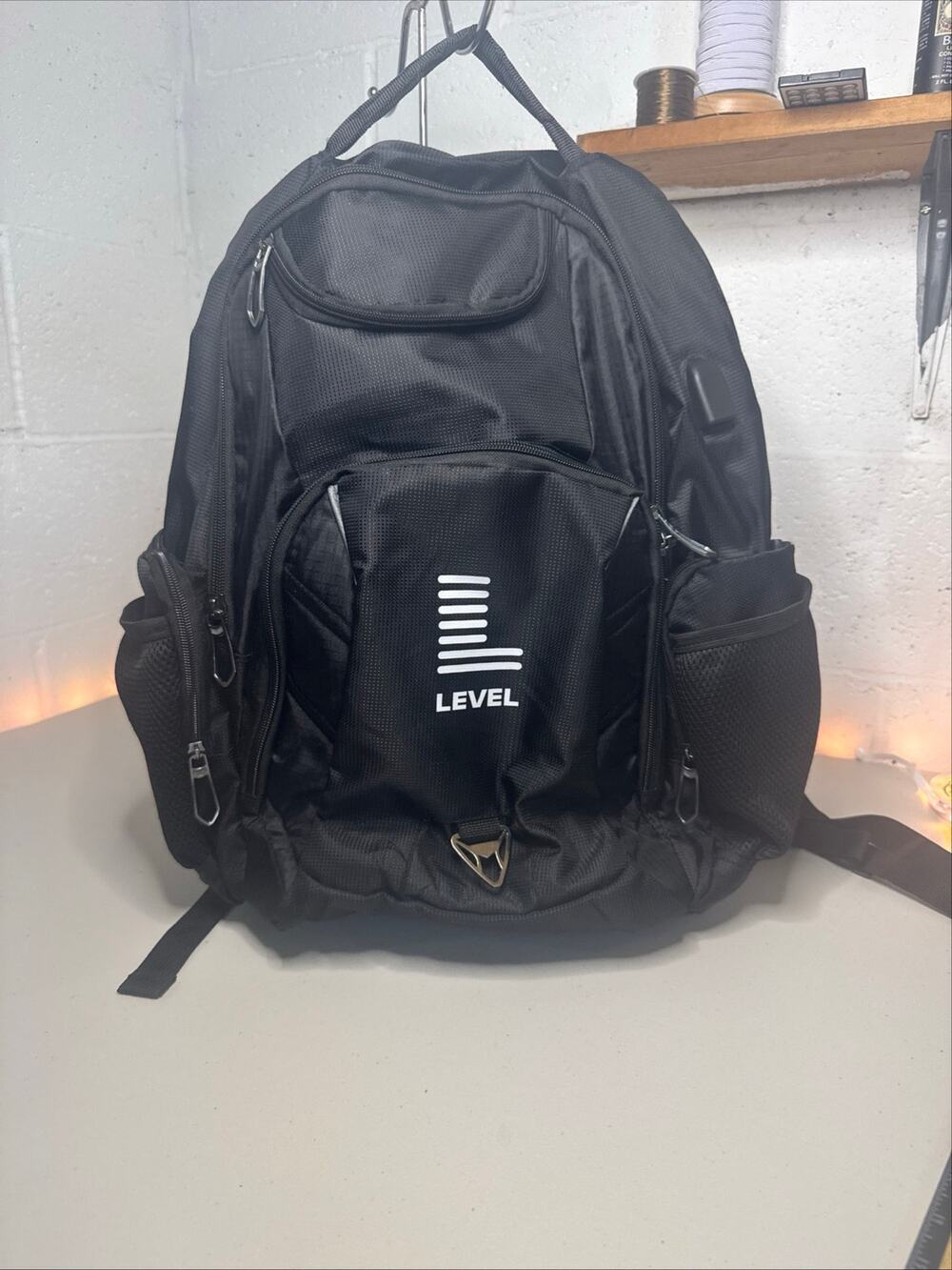 LEED’S Checkmate  Laptop Backpack Black Travel Business Carry On 17” USB